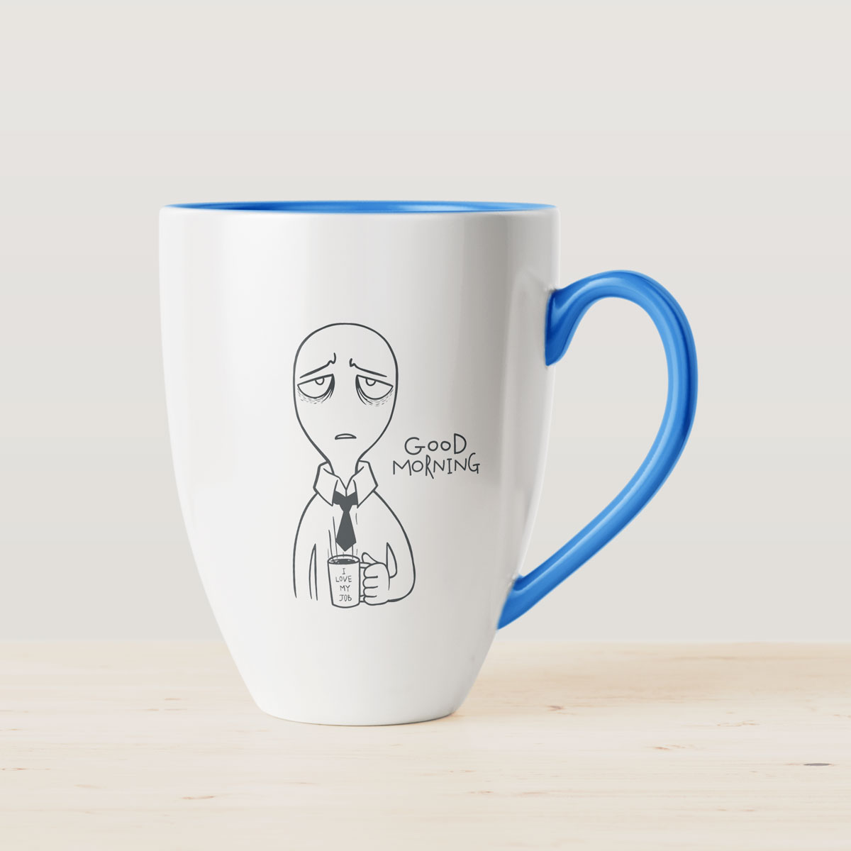 Caneca de café impressa em preto
